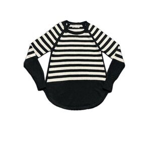 Anthropologie black and white striped knit sweater.